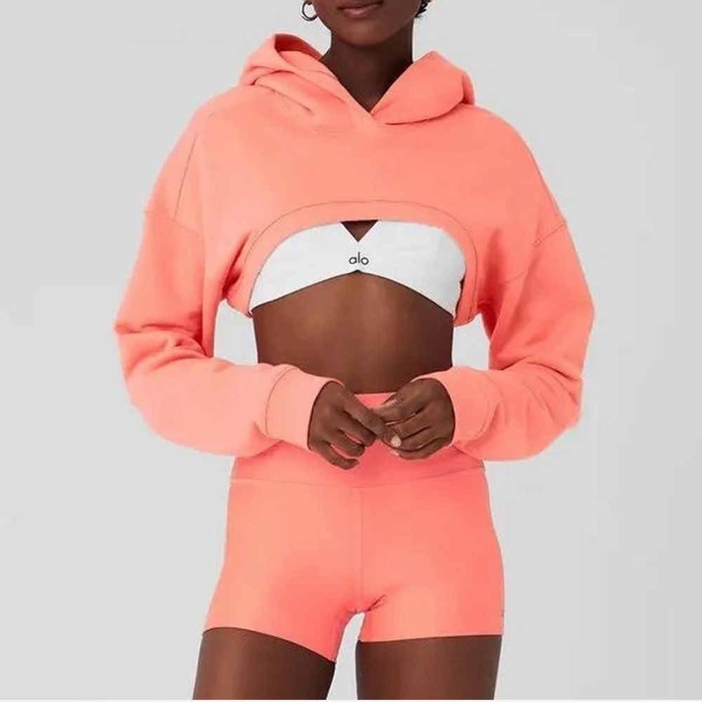 ALO Candy pink Cropped Hoodie
